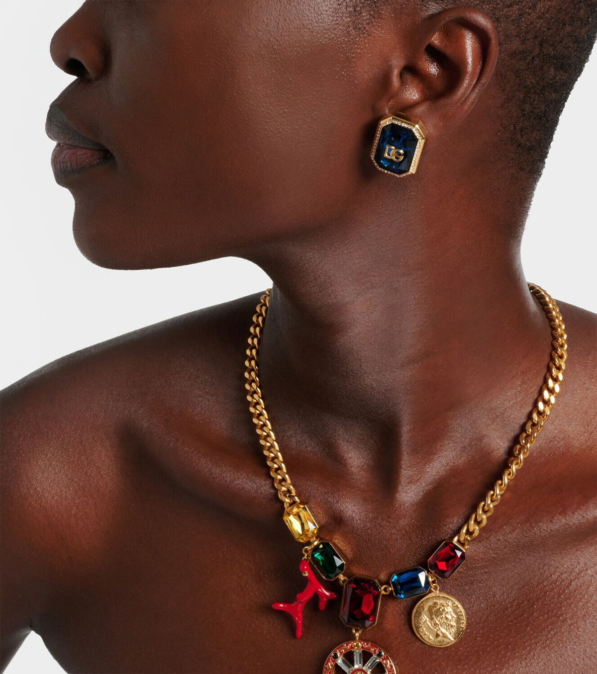 Dolce&Gabbana DG embellished clip-on earrings