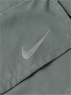Nike Running - Stride Straight-Leg Mesh-Panelled Dri-FIT Ripstop Drawstring Shorts - Gray