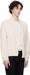 BOSS Off-White Water-Repellent Performance-Stretch Bomber Jacket
