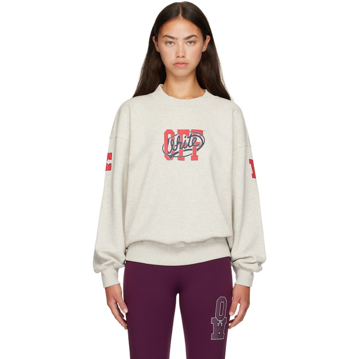 Photo: Off-White Gray 'Off' College Sweatshirt