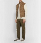 Ralph Lauren Purple Label - Reversible Quilted Suede and Shell Down Gilet - Brown