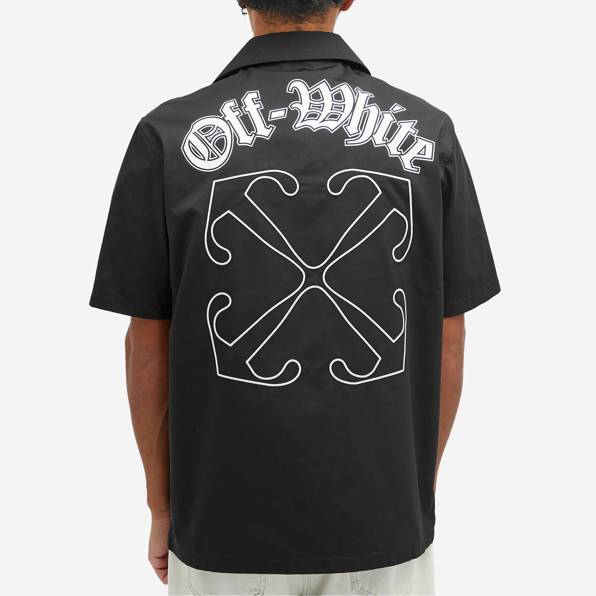 Off-White Men's Gothic Bowling Shirt in Black