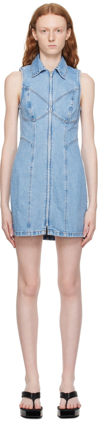white christmas dresses Matilda Strapless Denim Mini Dress L