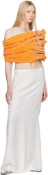 COLLEEN ALLEN White Silk Slip Maxi Skirt