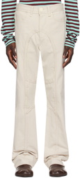 Edward Cuming Off-White Raw Edge Jeans