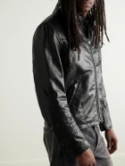 Enfants Riches Déprimés - The Bully Distressed Embroidered Tumbled-Leather Jacket - Black