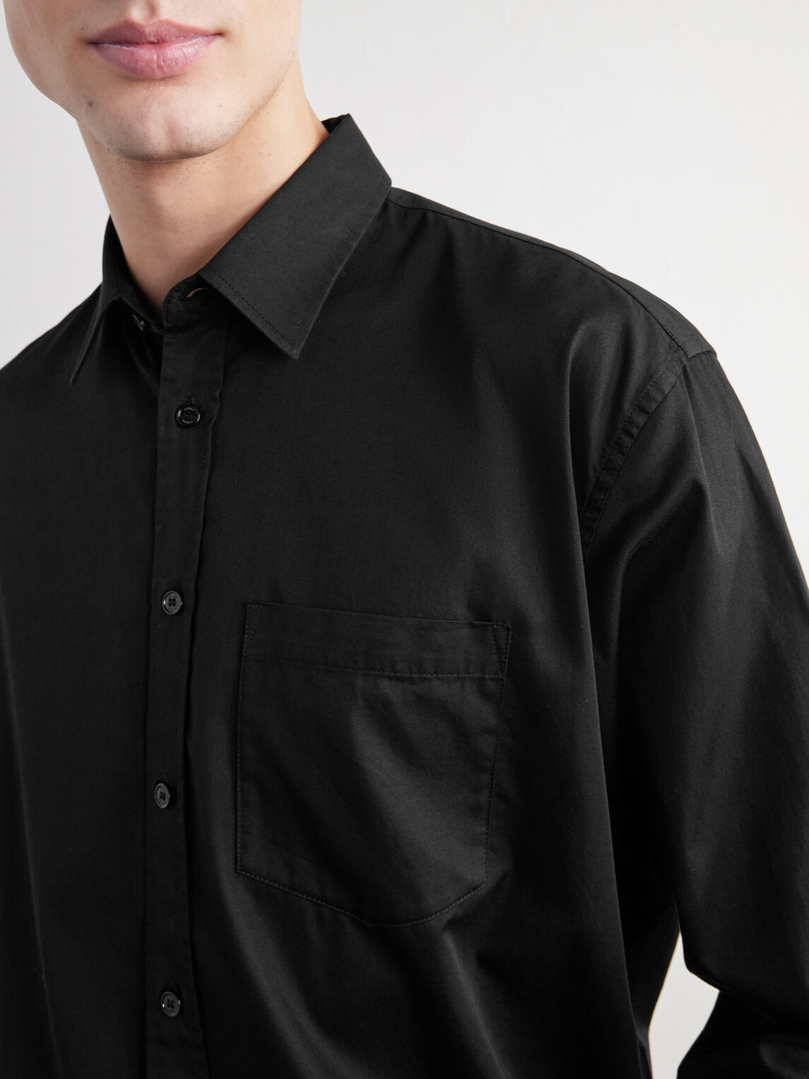 TOTEME - Cotton-Poplin Shirt - Black