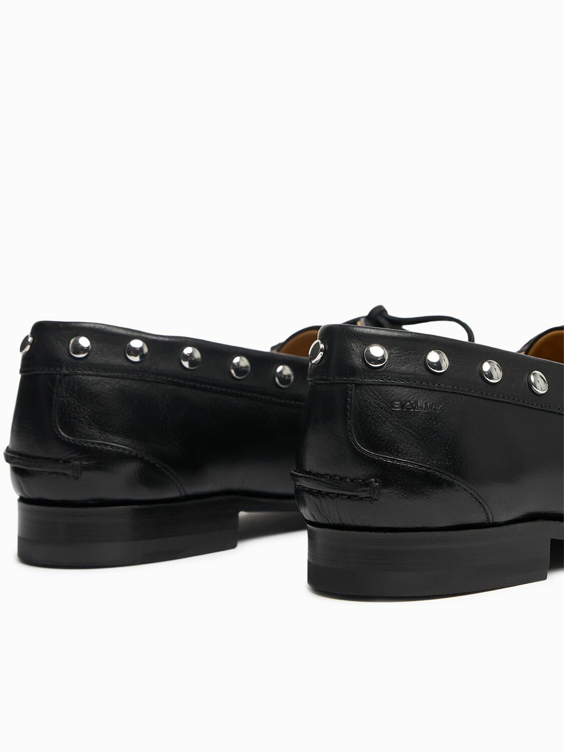 BALLY 10mm Pathy Studded Leather Loafers