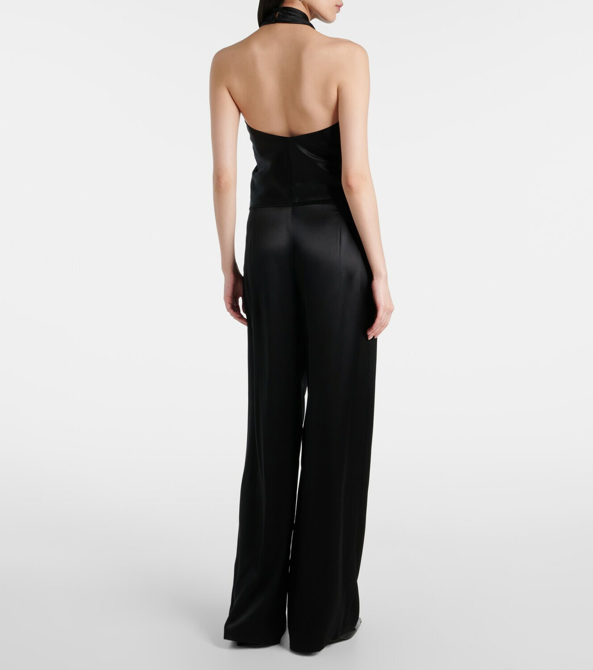 The Sei Draped halterneck silk charmeuse top