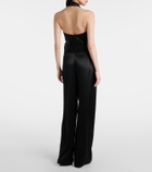 The Sei Draped halterneck silk charmeuse top