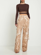 ANDREADAMO - Stretch Knit Crop Top W/ Cutout Belt