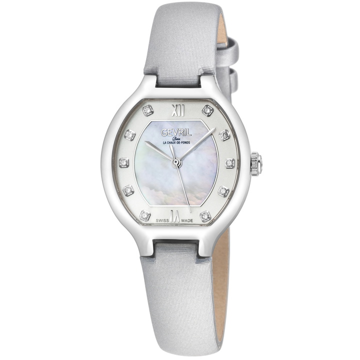 Photo: Gevril Lugano Diamond Mother of Pearl Dial Ladies Watch 14041.1