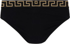 Versace Underwear Two-Pack Black & Gray Greca Border Briefs