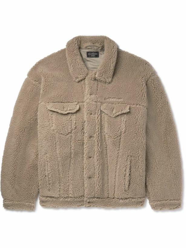 Photo: Balenciaga - Oversized Fleece Jacket - Brown