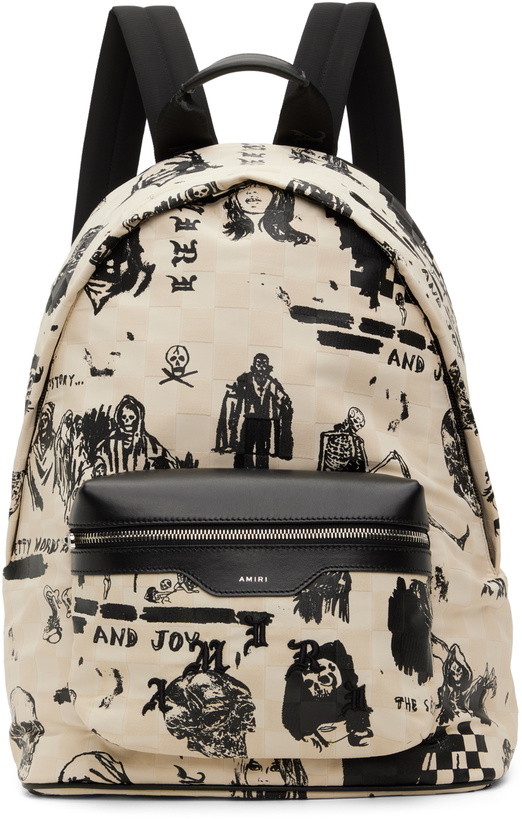 Photo: AMIRI Beige Wes Lang Edition Sketch Backpack