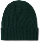 Anderson & Sheppard - Ribbed Mélange Cashmere Beanie - Green