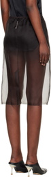 Commission Brown Creased Slip Midi Skirt