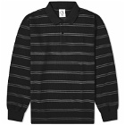 Polar Skate Co. Men's Long Sleeve Stripe Polo Shirt in Black