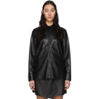 Nanushka Black Vegan Leather Noelle Shirt