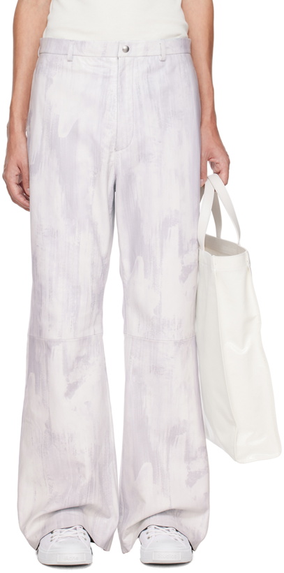 Photo: Acne Studios SSENSE Exclusive White Leather Trousers