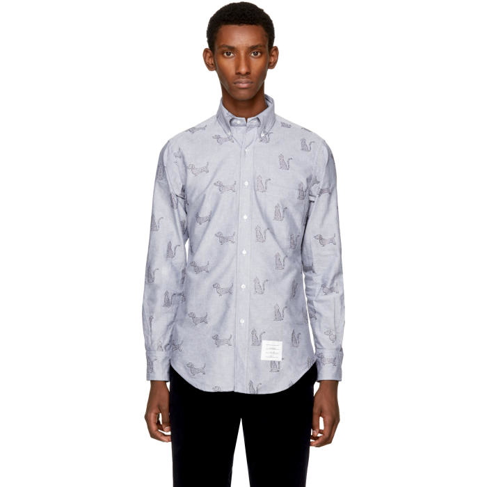 Photo: Thom Browne Blue Thom Cat and Hector Funmix Classic Shirt