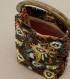 Dries Van Noten Embellished floral jacquard top-handle bag
