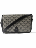 CELINE - Folco Triomphe Small Leather-Trimmed Logo-Print Coated-Canvas Messenger Bag