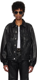 AMIRI Black Waxed MA Qaud Denim Jacket