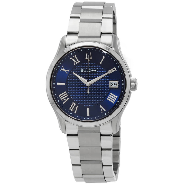 Photo: Bulova Wilton Classic Quartz Blue Dial Mens Watch 96B386