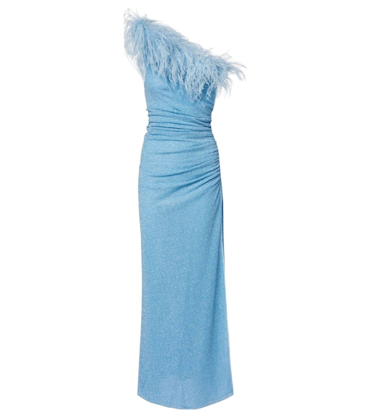 Photo: Oséree Lumière Plumage one-shoulder maxi dress