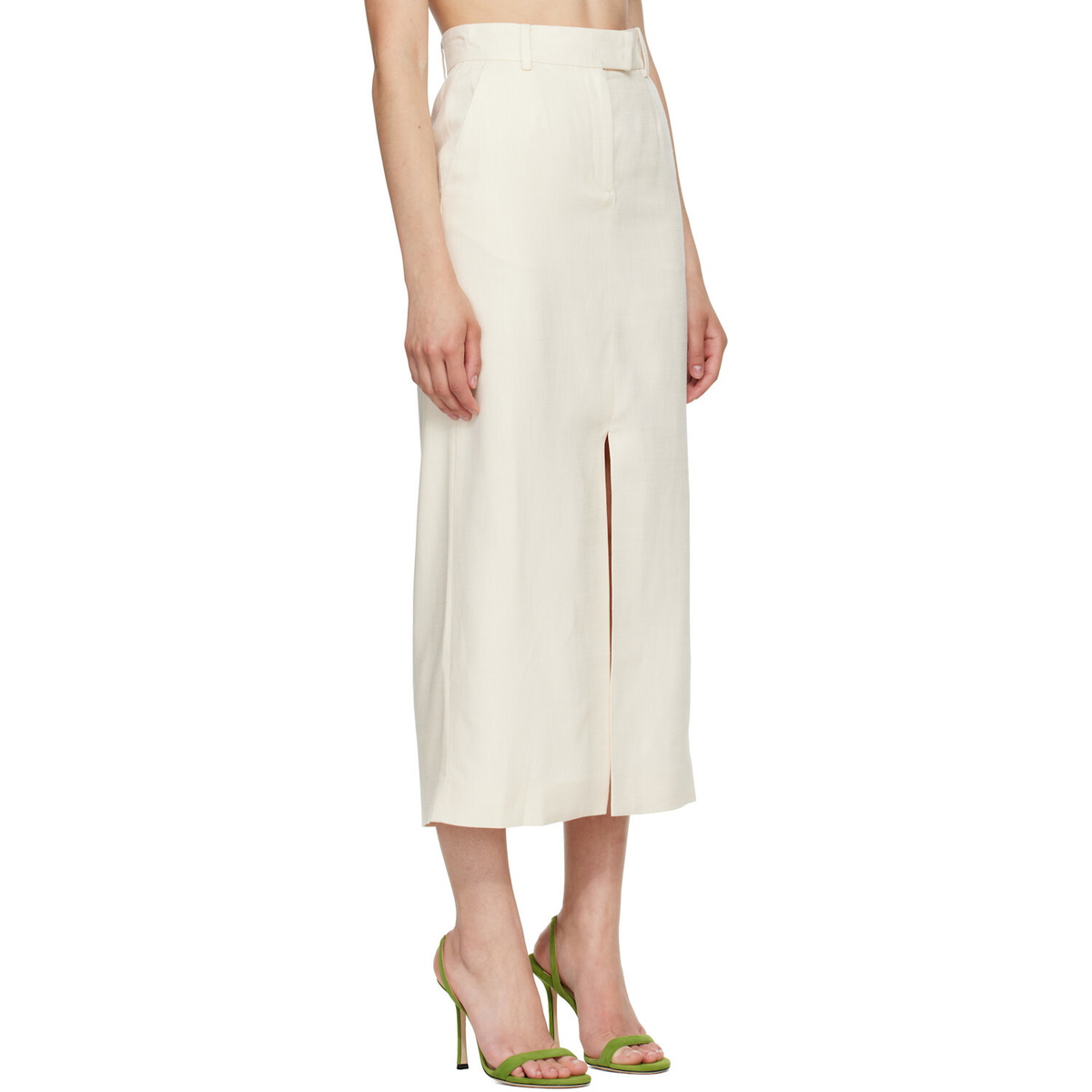 ANINE BING Off-White Meredith Midi Skirt