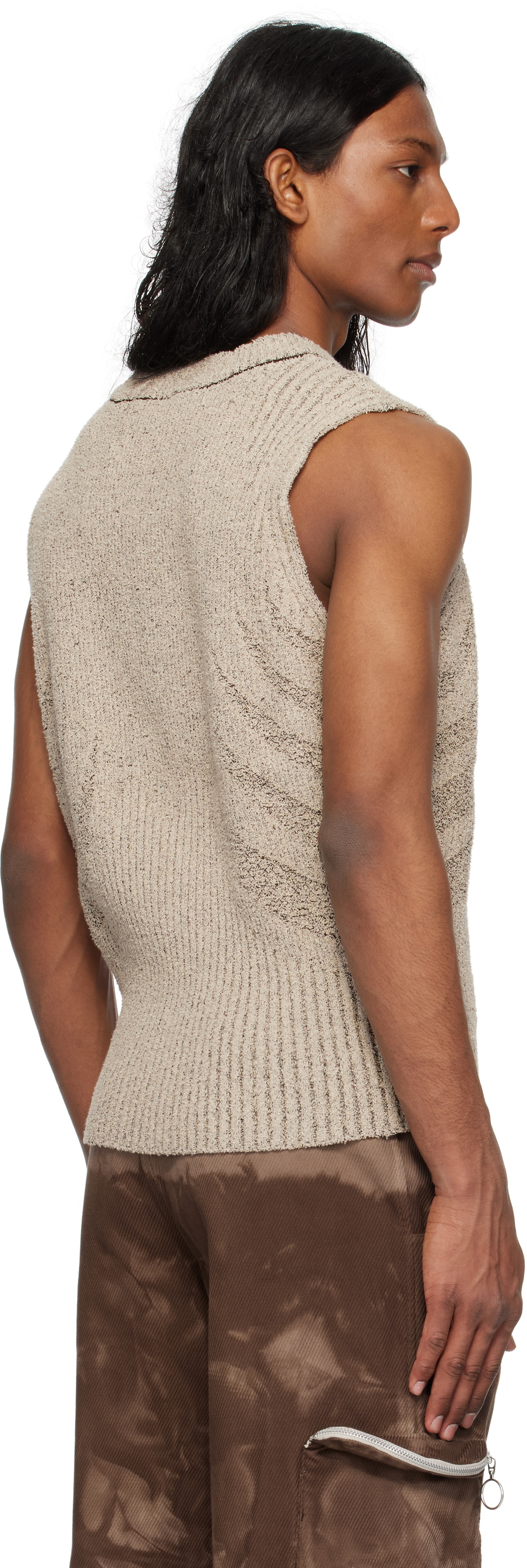 Charlie Constantinou Beige & Brown Knit Vest