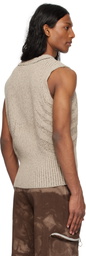 Charlie Constantinou Beige & Brown Knit Vest