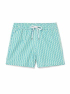 Frescobol Carioca - Copacabana Straight-Leg Mid-Length Printed Recycled Swim Shorts - Blue