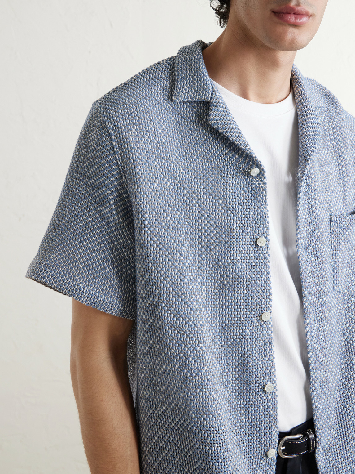 Portuguese Flannel - Agora Camp-Collar Cotton-Blend Shirt - Blue