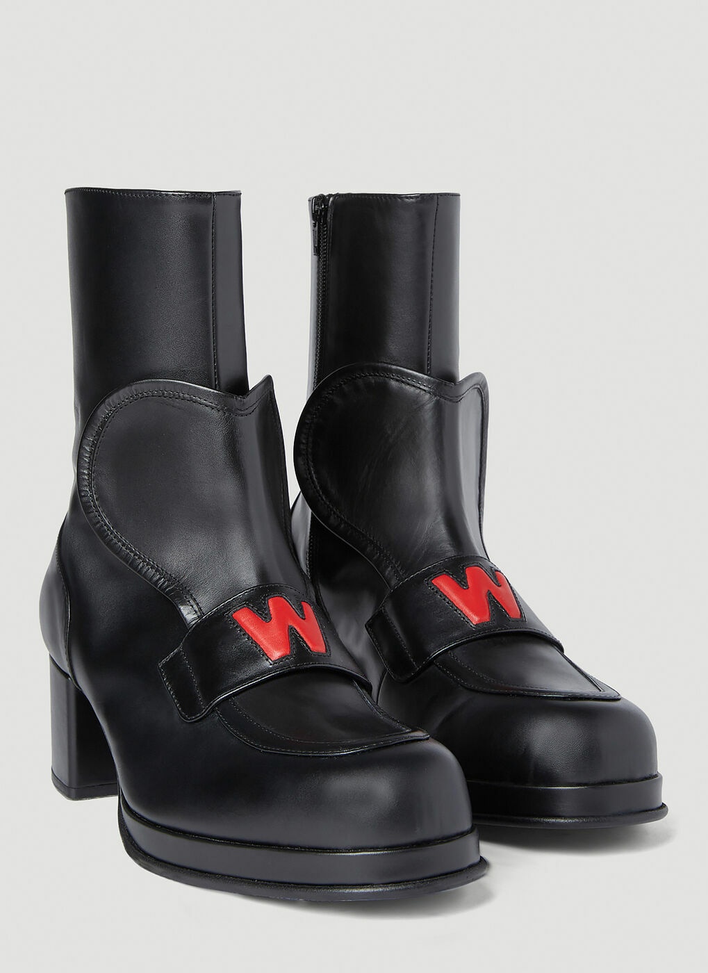Walter Van Beirendonck - Love Heeled Boots in Black Walter Van Beirendonck