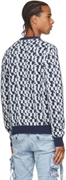 AMIRI Blue & White Jacquard Sweater