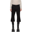 Rick Owens Black Tower Bolan Cutoff Jeans