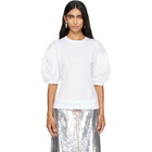 Simone Rocha White Puff Sleeve Sculpted Contrast T-shirt