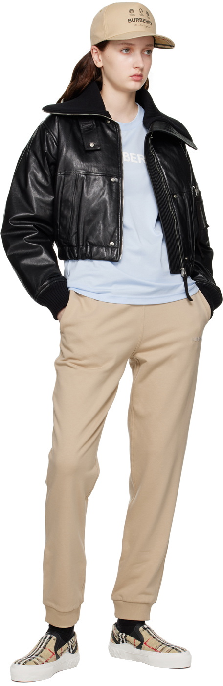 Helmut Lang Black Paneled Leather Bomber Jacket