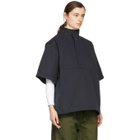 Chimala Navy Detachable Sleeve Pullover Jacket