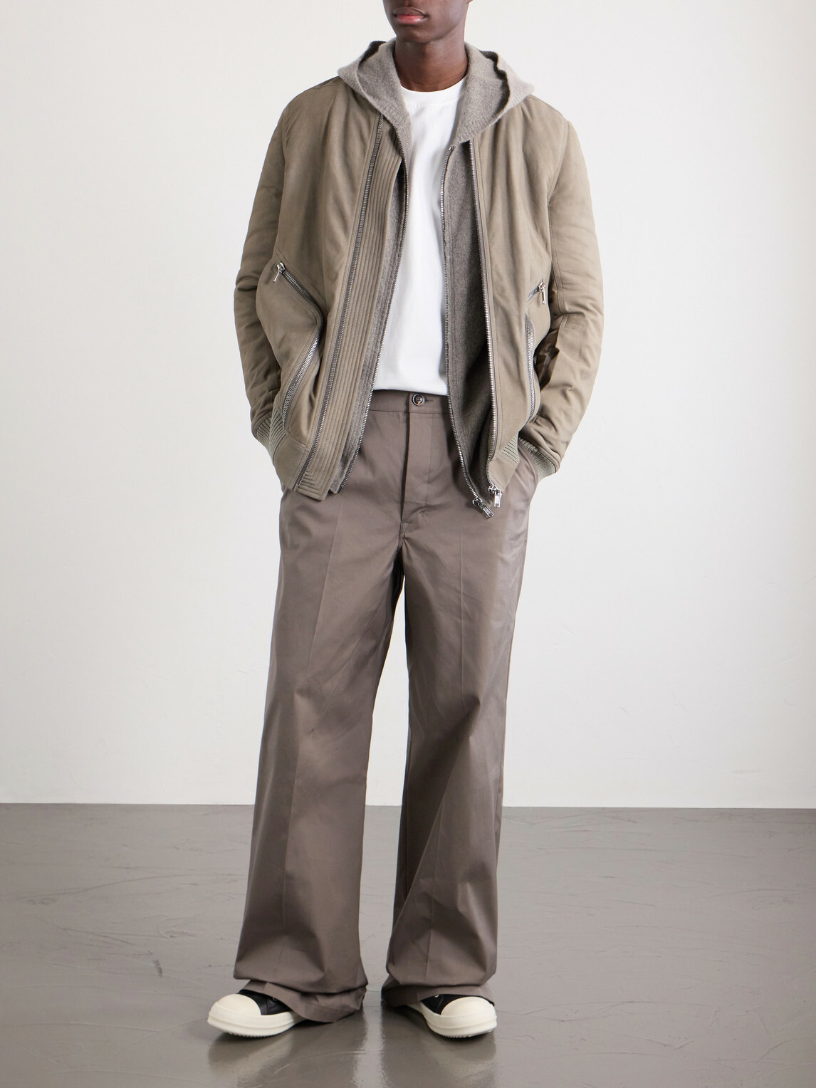 Rick Owens - Bauhaus Leather Zip-Up Flight Jacket - Gray
