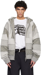 Dsquared2 Gray Magliano Edition Mix Grey Venue Fit Zipped Hoodie