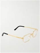Cartier Eyewear - Santos Rectangular-Frame Gold-Tone Optical Glasses