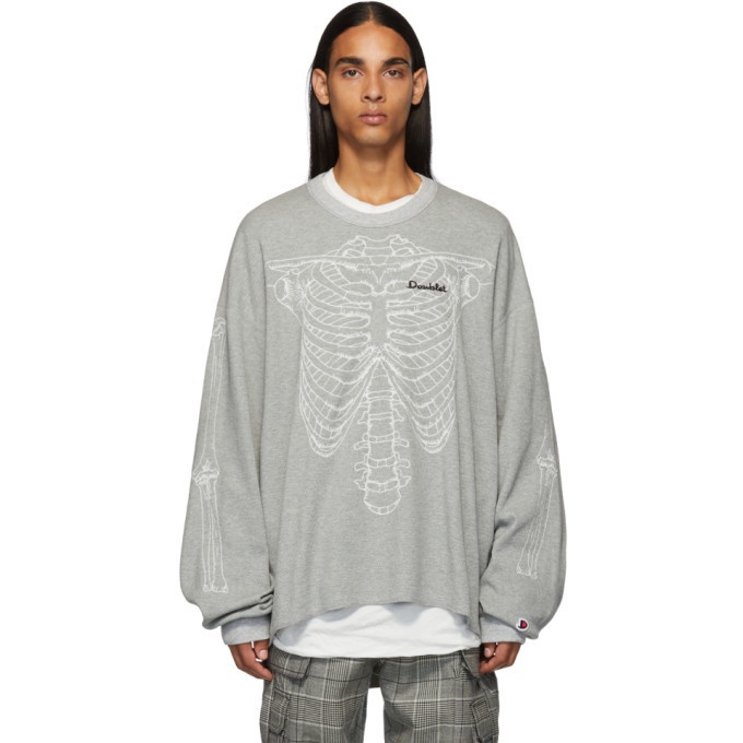 Photo: Doublet Grey Skeleton Embroidery Thermal T-Shirt