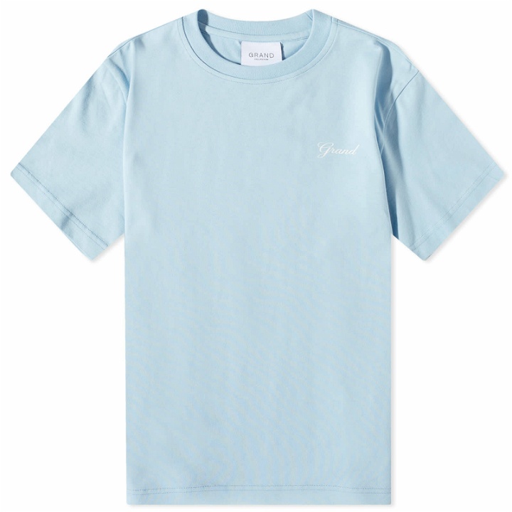Photo: Grand Collection Script T-Shirt in Powder Blue