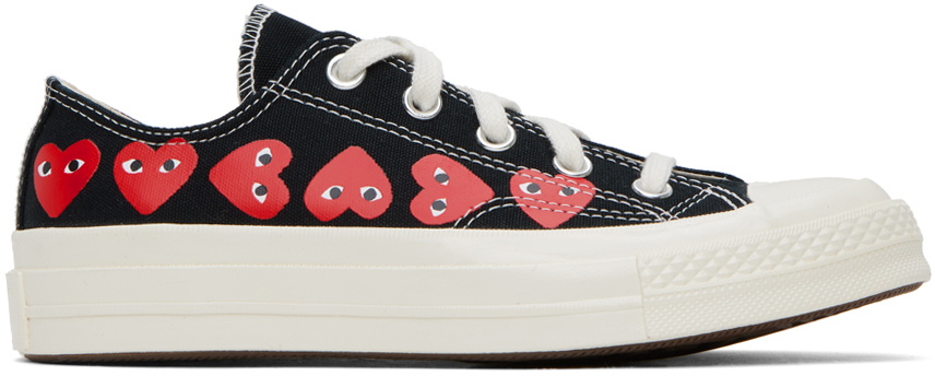 COMME des GARÇONS PLAY Black Converse Edition Chuck 70 Multi Heart Sneakers