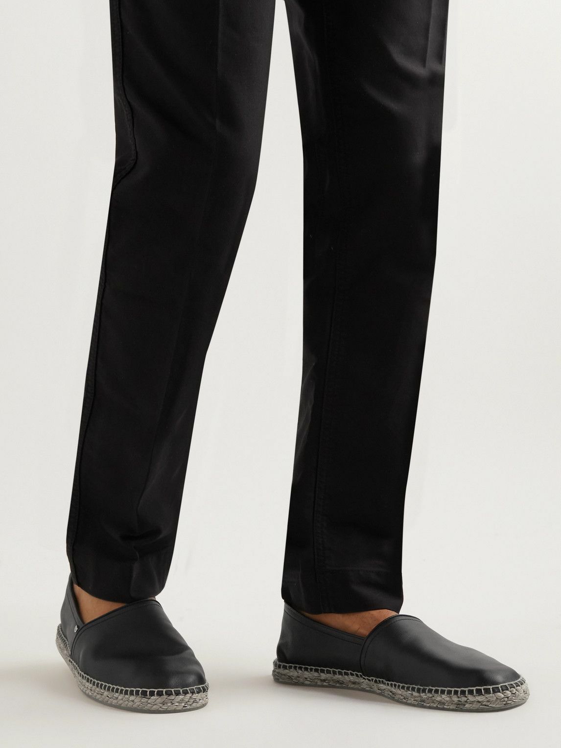 Salvatore Ferragamo - Lamar Leather Espadrilles - Black  display picture 1
