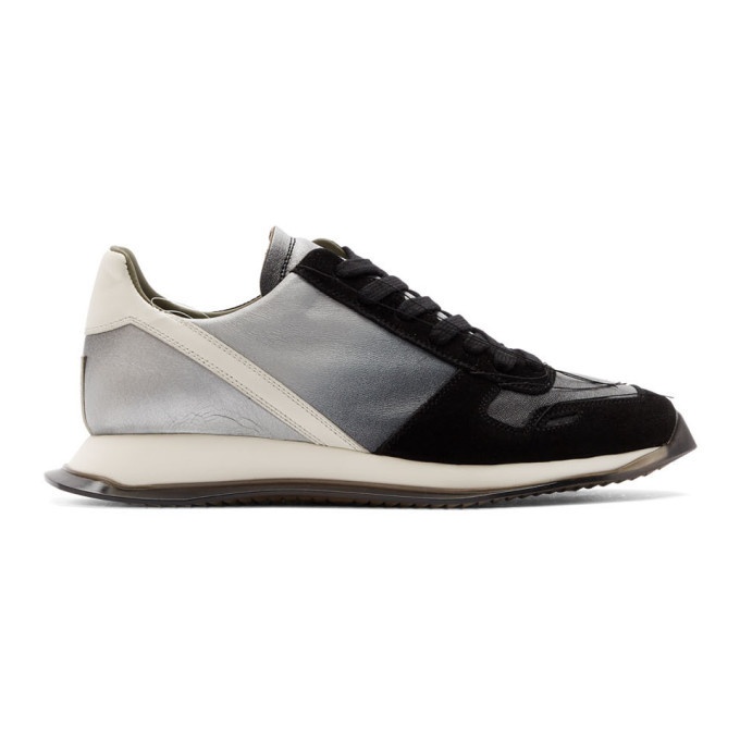 Photo: Rick Owens Black and Silver New Vintage Runner Sneakers