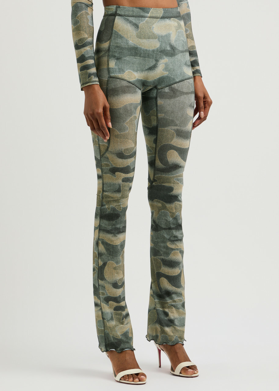 Knwls Halcyon Printed Stretch-jersey Leggings Green